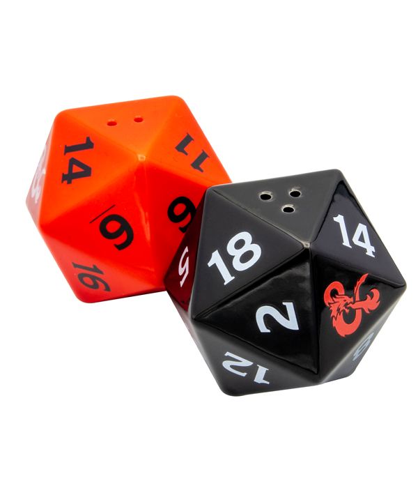 DUNGEONS & DRAGONS D20 DICE SALT AND PEPPER SHAKER 