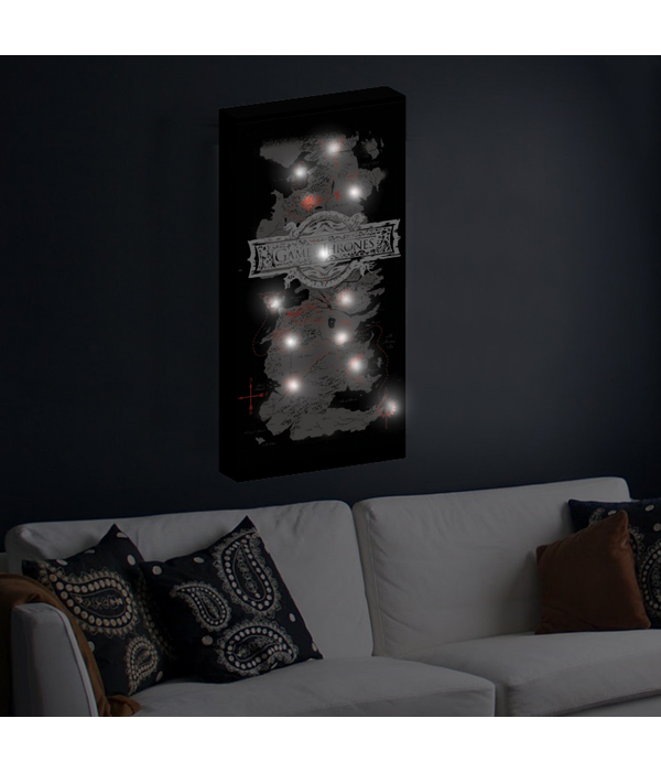 GAME OF THRONES CANVAS MIT 6 LED LICHTERN 