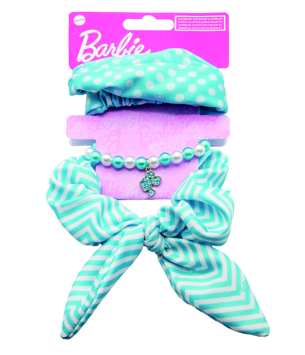 BARBIE SET PERLENAMBAND MIT CHARM, SCRUNCHIE UND HAARBAND 