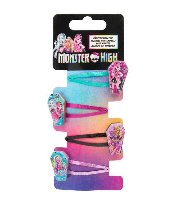 MONSTER HIGH 4 HAIR CLIPS ON BACKERCARD 5X15 CM