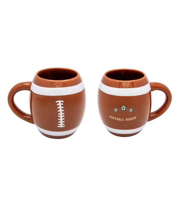 OVAL CERAMIC MUG FOOTBALL 11 CM (532 ML) IN GIFT BOX