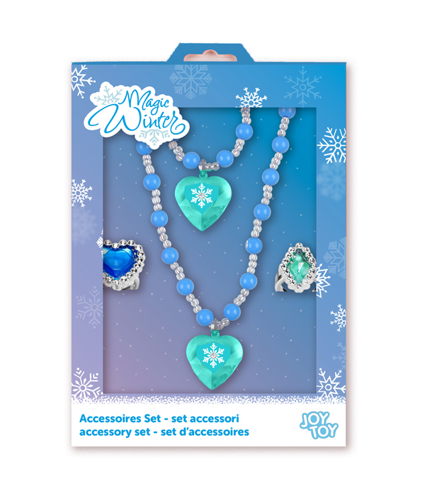 MAGIC WINTER SCHMUCKSET: 1 PERLENARMBAND, 1 PERLENHALSKETTCHEN, 2 RINGE 