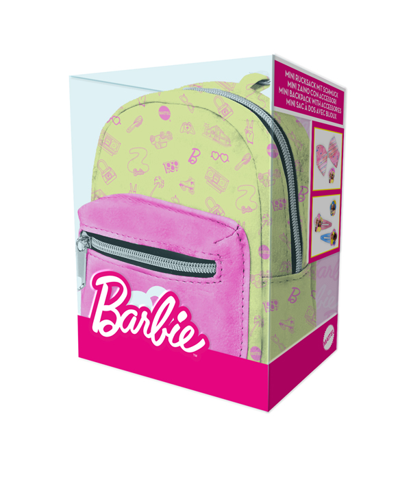 BARBIE MINI RUCKSACK CLIP ON MIT HAARSCHMUCK 