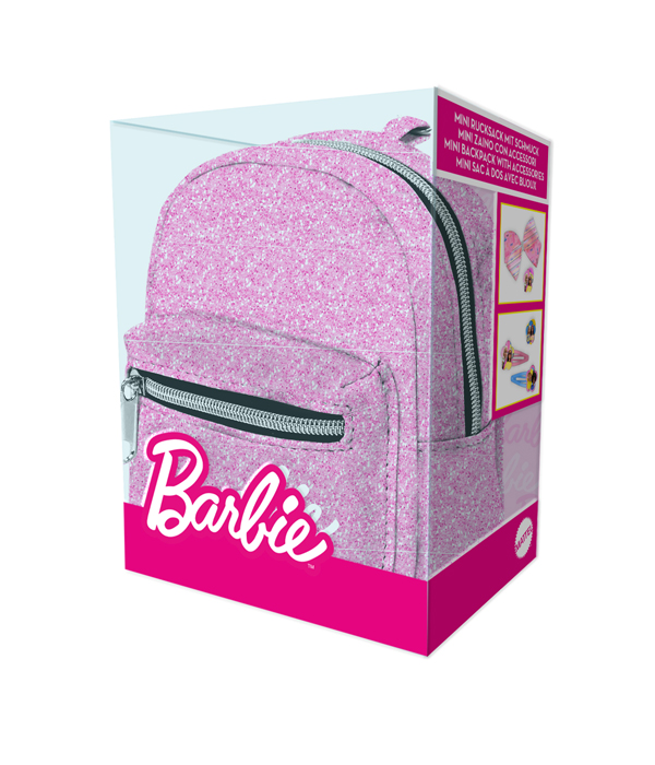 BARBIE MINI RUCKSACK CLIP ON MIT HAARSCHMUCK 