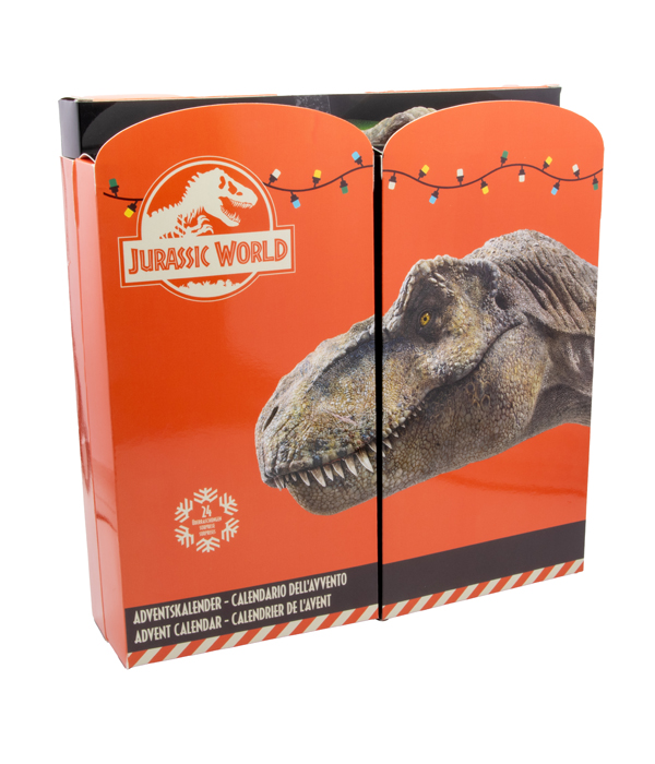 JURASSIC WORLD ADVENTSKALENDER MIT ACCESSORIES, CLIP ON'S, SLAP BANDS 