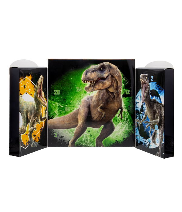 JURASSIC WORLD ADVENTSKALENDER MIT ACCESSORIES, CLIP ON'S, SLAP BANDS 