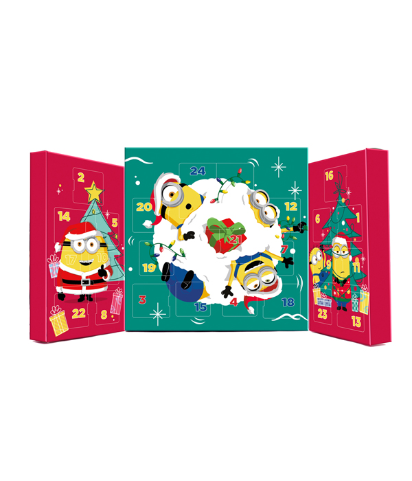 MINIONS ADVENTSKALENDER MIT ACCESSORIES, CLIP ON'S, SLAP BANDS 