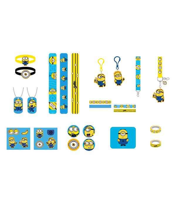 MINIONS ADVENTSKALENDER MIT ACCESSORIES, CLIP ON'S, SLAP BANDS 