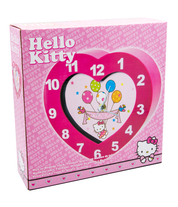 HELLO KITTY OROLOGIO DA PARETE A FORMA DI CUORE 2