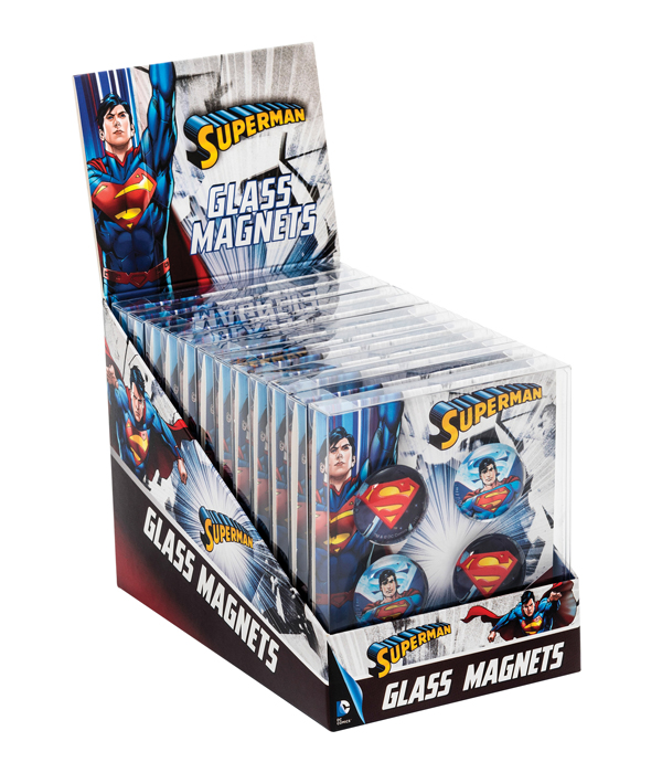 SUPERMAN MAGNET-SET AUS GLAS