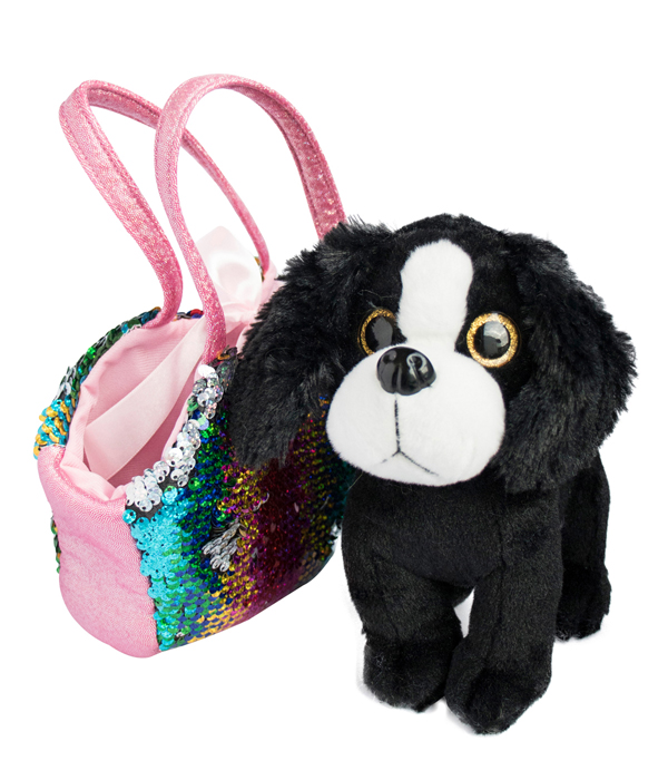 SET BLACKY 20 CM PLUSH AND BAG WITH MAGIC SEQUINS