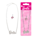 BARBIE HALSKETTE AUS METALL MIT BARBIE LOGO AUS GLITZERSTEINEN UND CHARM 