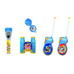 PAW PATROL ADVENTURESET 5 TEILE BESTEHEND AUS: WALKIE TALKIES (BATTERIE 6X AA NICHT ENTHALTEN), FERNGLAS, KOMPASS UND TASCHENLAMPE (BATTERIE 2X AAA NICHT ENTHALTEN) IN GESCHENKVERPACKUNG 38,6X5,5X28,7 CM