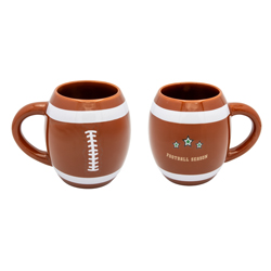 OVAL CERAMIC MUG FOOTBALL 11 CM (532 ML) IN GIFT BOX